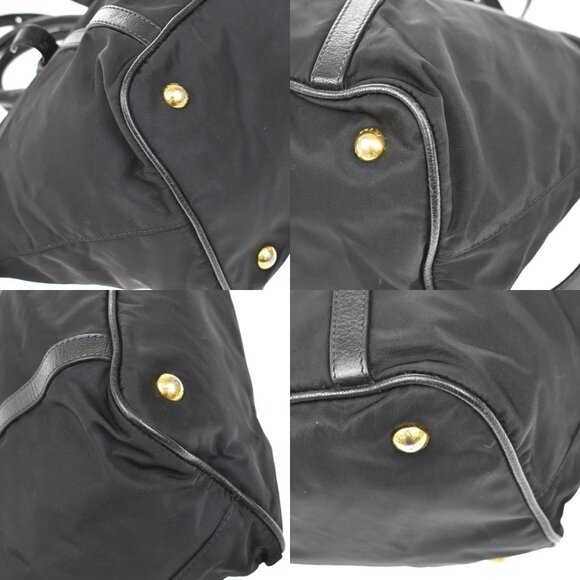 PRADA Logo Tessuto 2Way Hand Shoulder Bag Nylon Leather Black GHW Italy 87KB247 - Picture 8 of 16